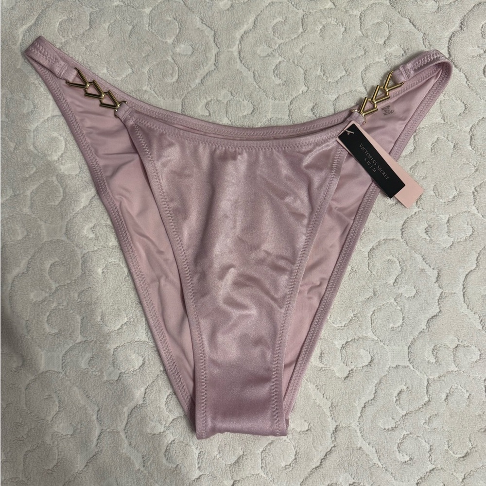 NWT Victoria’s Secret Swim L High Waisted Pink V Chain Bikini Bottoms